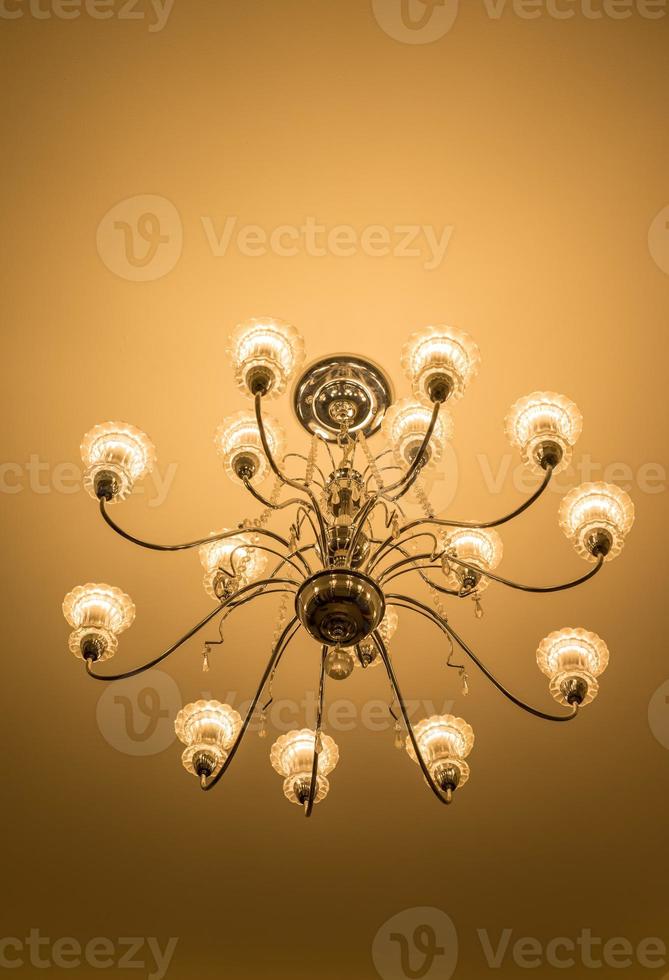 beautiful crystal chandelier in a room photo