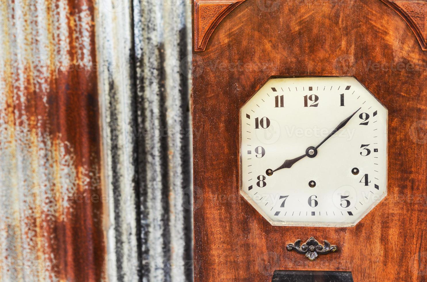 An Old Vintage Wood Clock photo
