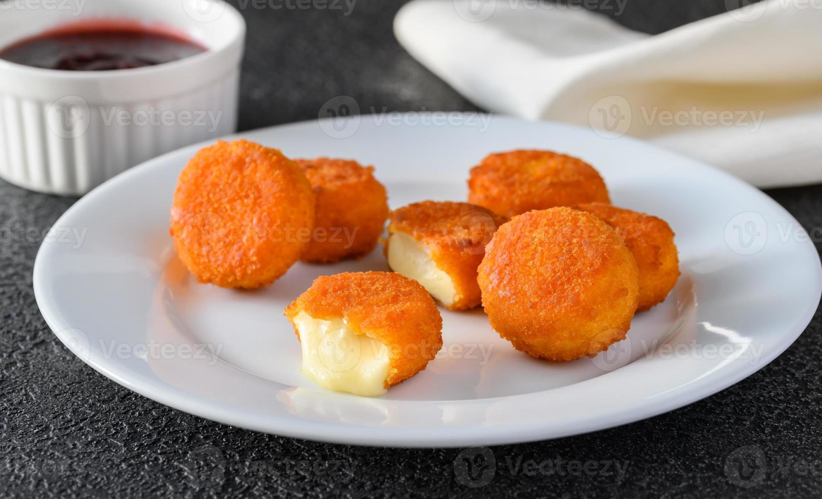 Camembert nuggets closeup photo