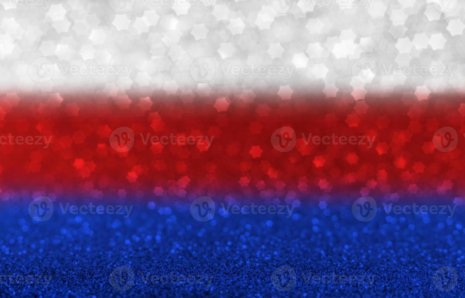 Glitter vintage lights Festive Abstract bokeh background red star shaped lights in the shape of the flag of Russia photo