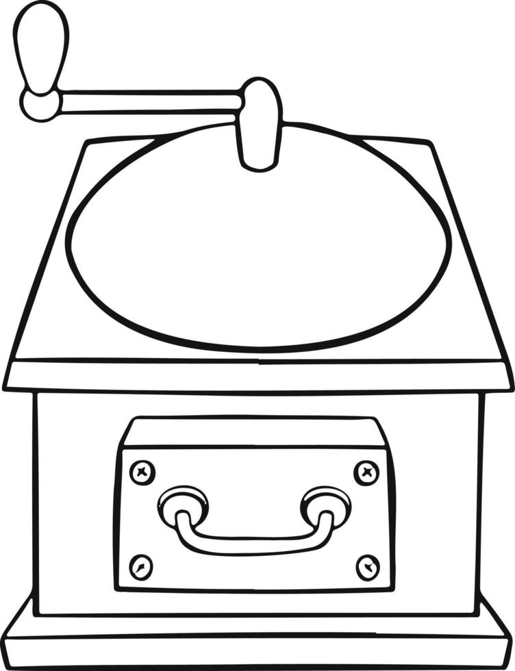Coffee grinder line isolated on white background. manual. vector