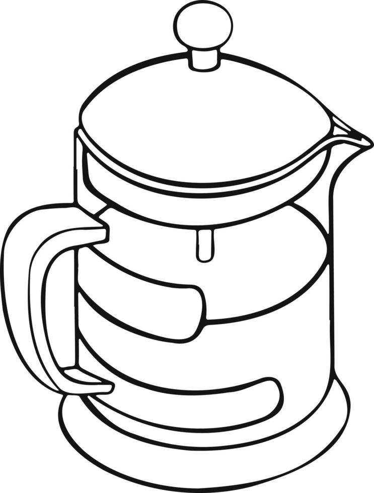 coffee, coffee pot line isolated on white background. manual. vector