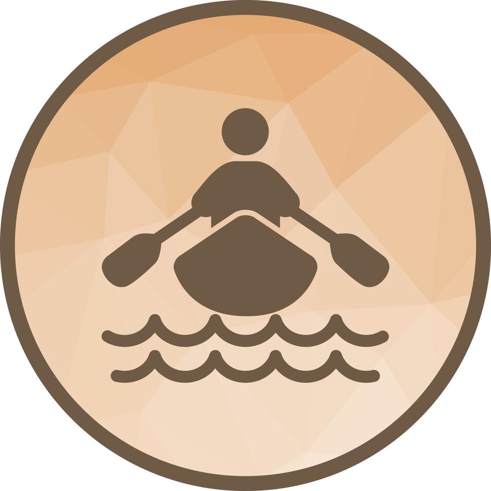 Rowing Person Low Poly Background Icon vector