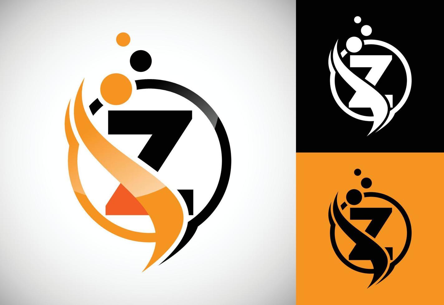 Initial letter Z with the swoosh, biotech logo design concept. Logotype for science technology. vector