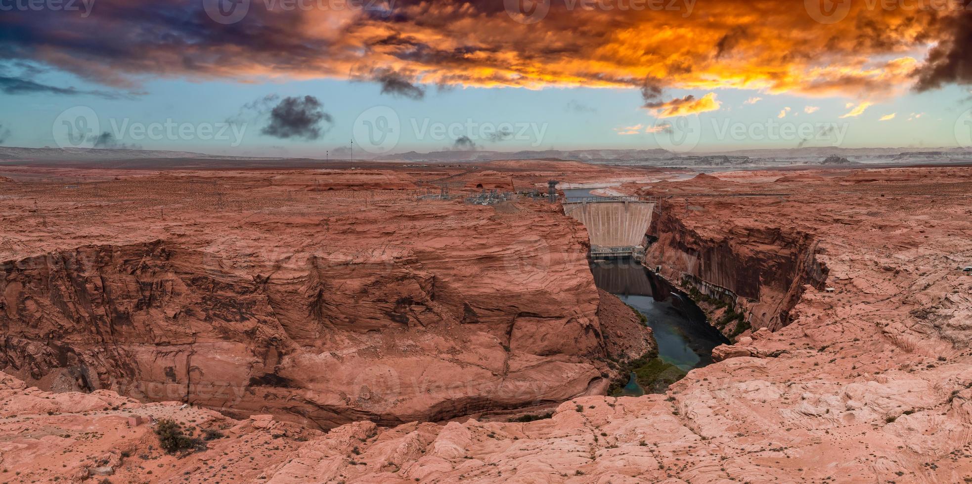 Aerial view of the Grand Canyon Upriver Colorado River Glen Canyon Dam in Arizona photo