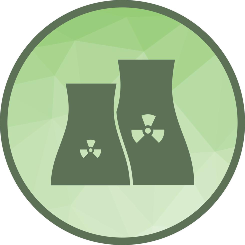 icono de fondo de baja poli planta nuclear vector