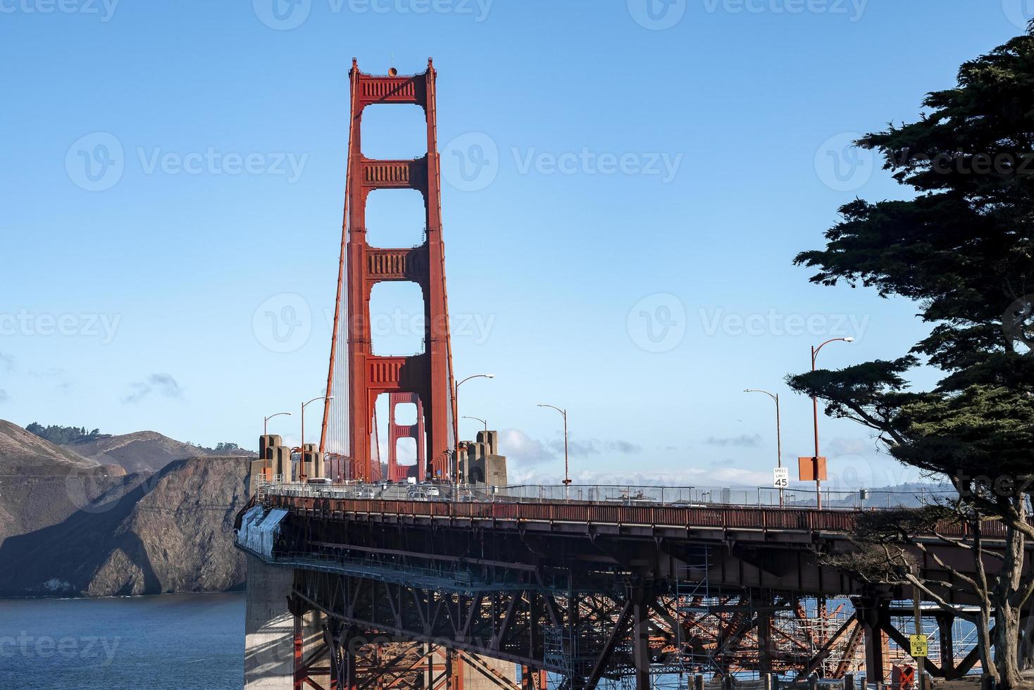 View of Golden Gate Suspension Bridge over San Francisco Bay photo