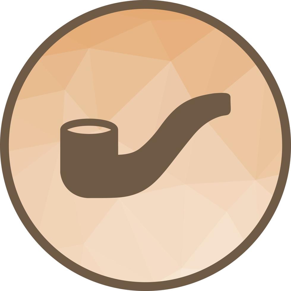 icono de fondo de baja poli de pipa de cigarro vector