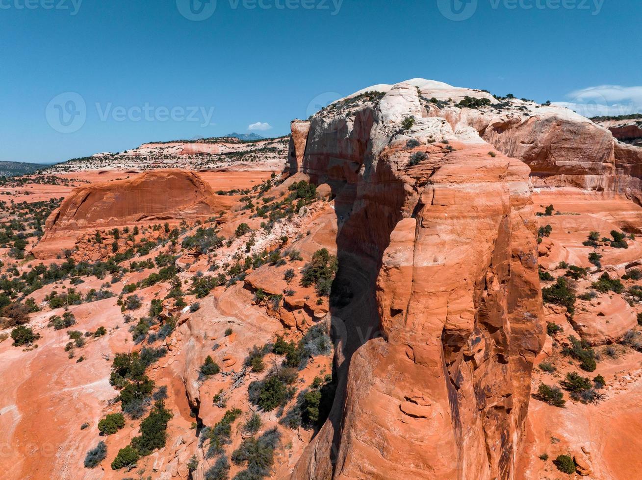 Endless desert view of Arizona, USA. Red rocks, no life for miles. photo