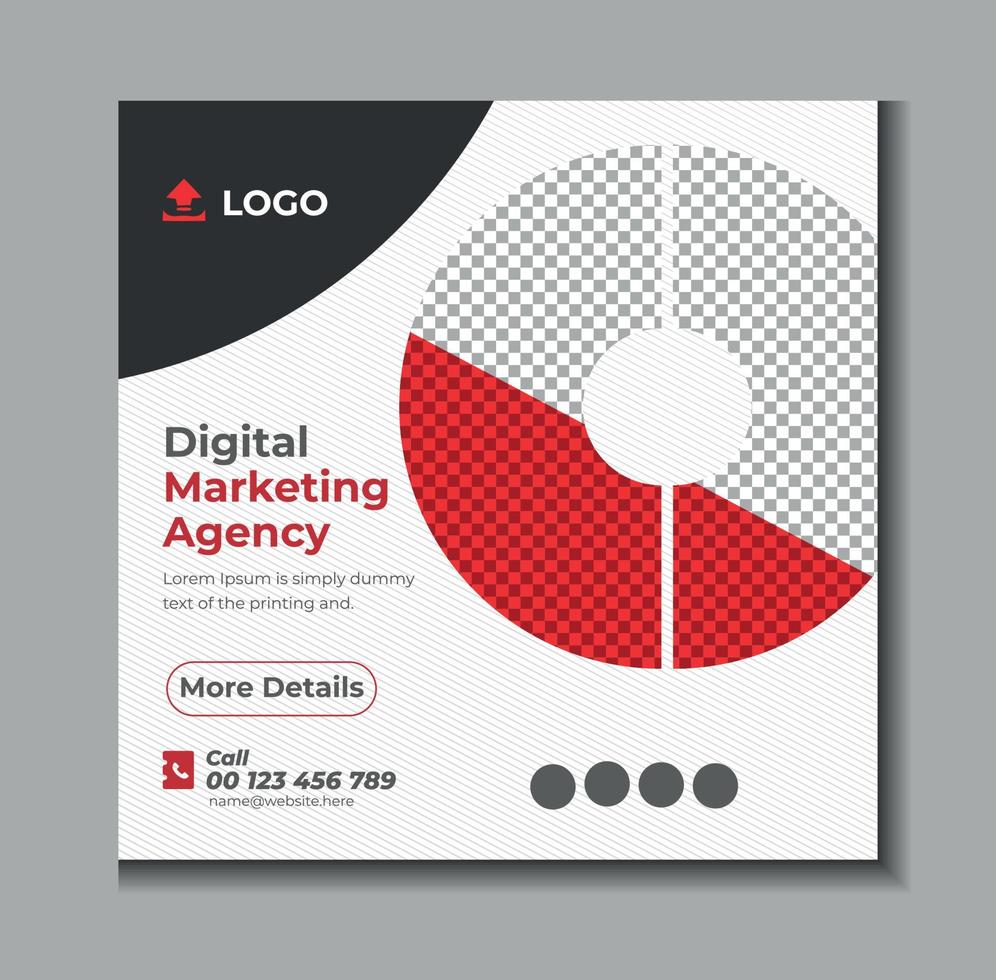 Digital marketing agency and corporate social media post template design vector