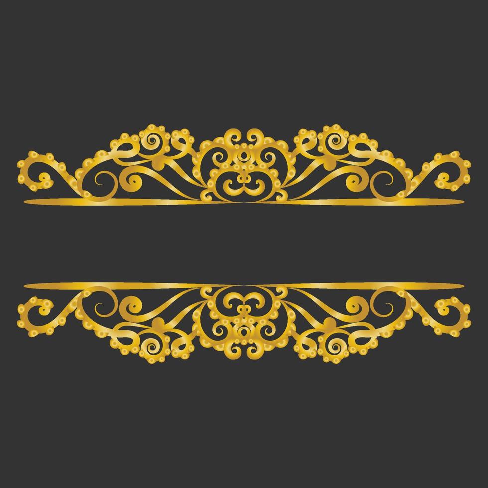 marco de título dorado decorativo aislado sobre fondo de color verde oscuro ornamento clásico vector