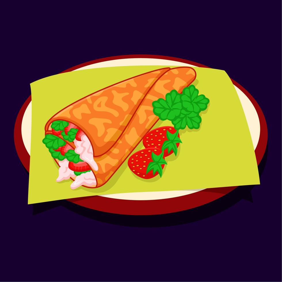 french food sweet crepes, suitable for social media elements vector