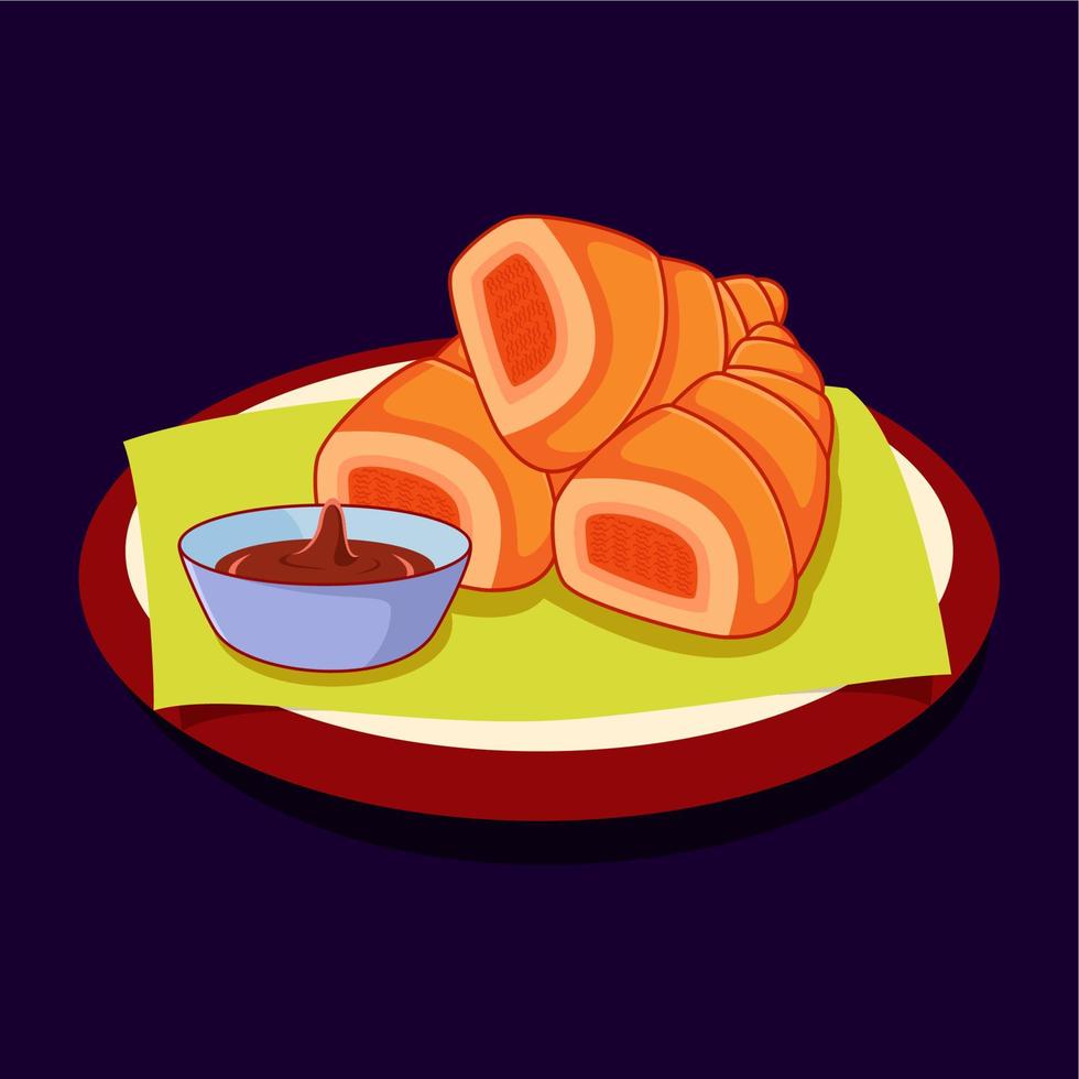 croissants, frensh food menu, suitable for social media elements vector