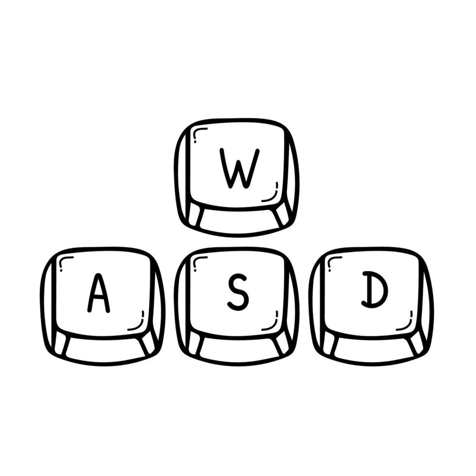 teclas de teclado de computadora teclas de juego wasd. vector