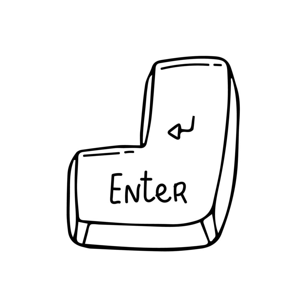 Enter button sign black white hand drawing 16698818 Vector Art at Vecteezy