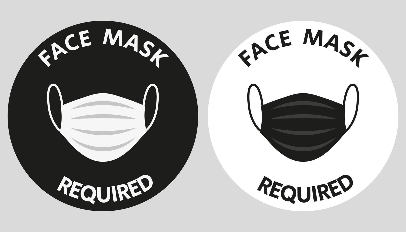 Face mask required stickers vector