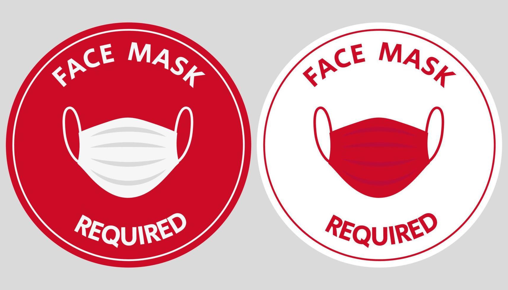 Face mask required stickers vector