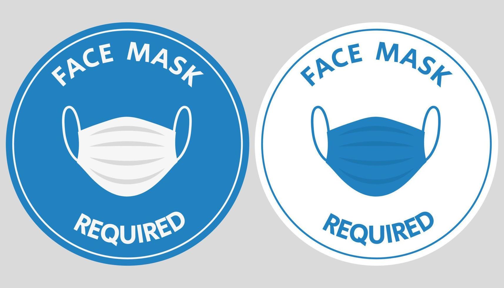 Face mask required stickers. vector