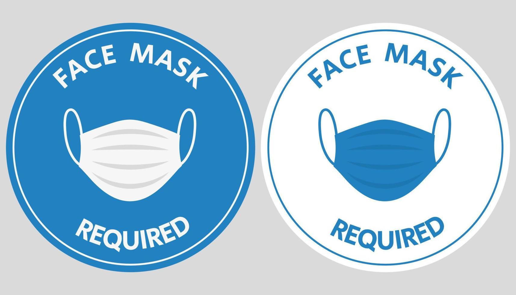 Face mask required stickers. vector