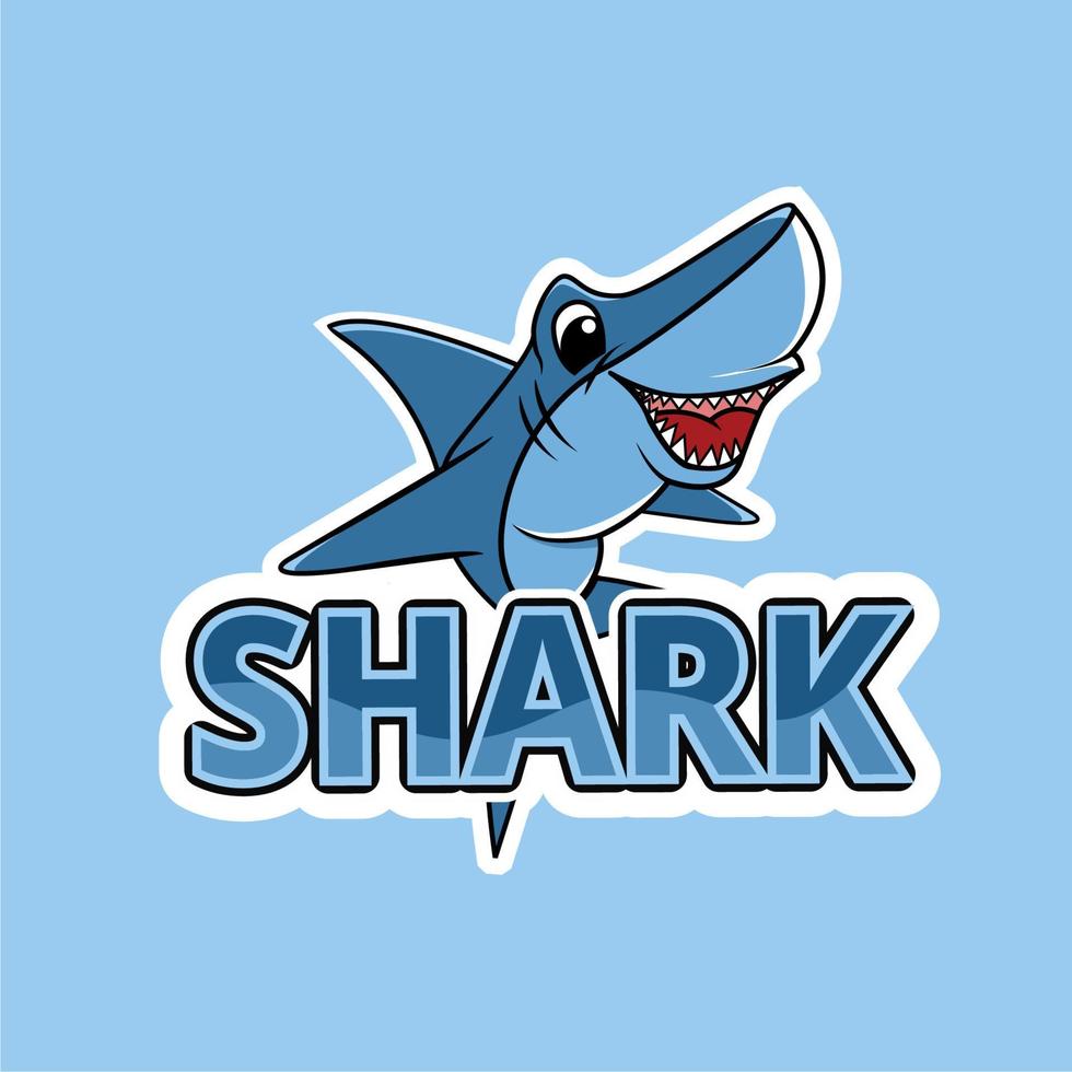 illustration of a shark and its text, vector file eps 10