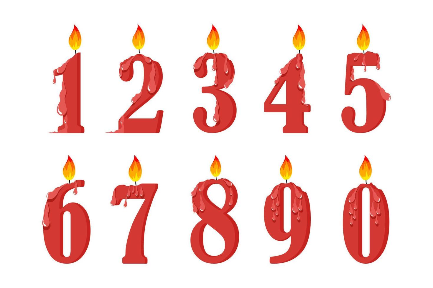 Number shape birthday candle illustration vector