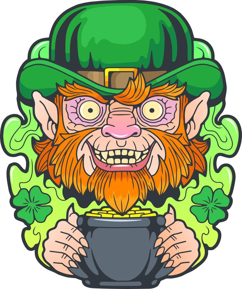mythological gnome leprechaun, illustration design vector