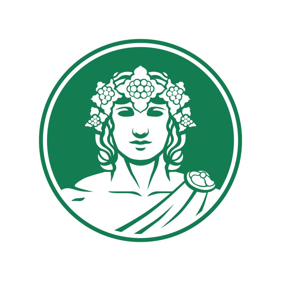 logo god of wine dionysus vector illustration