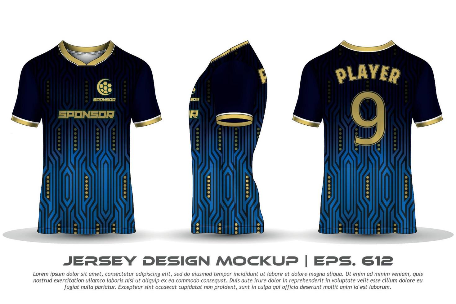 Jersey design sublimation t shirt Premium geometric pattern Incredible Vector collection for Soccer football racing cycling gaming motocross sports