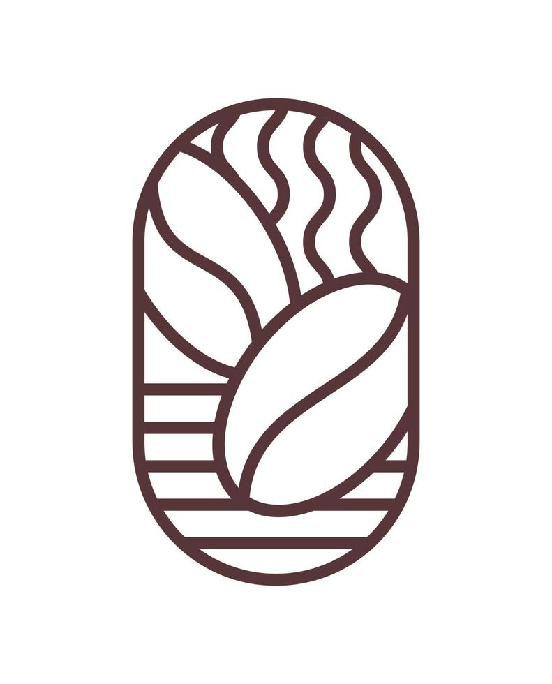 logotipo de granos de café vectoriales marrones para cafeterías o tiendas. emblema de día de diseño orgánico redondo estilo lineal. icono abstracto vintage para el diseño de la pausa para el café, pausa de negocios, relajación vector