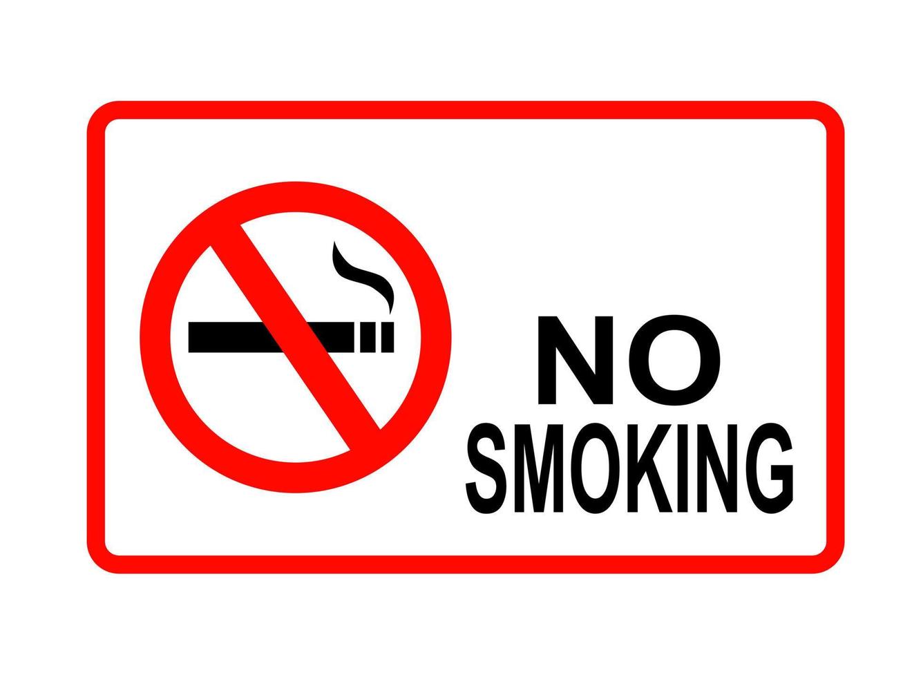 No smoking sign in the square and empty area for your language text. vector