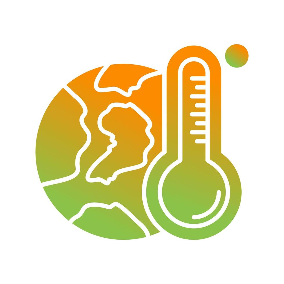 Global Warming Glyph Gradient Icon vector