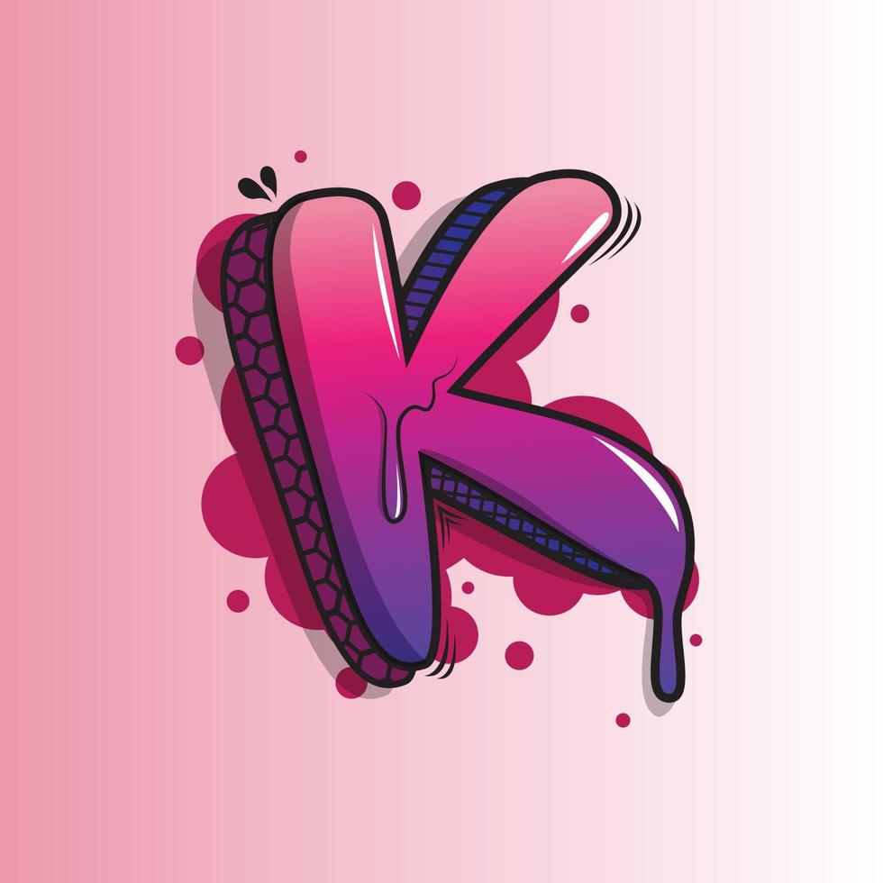 Graffiti Letter K premium vector illustration