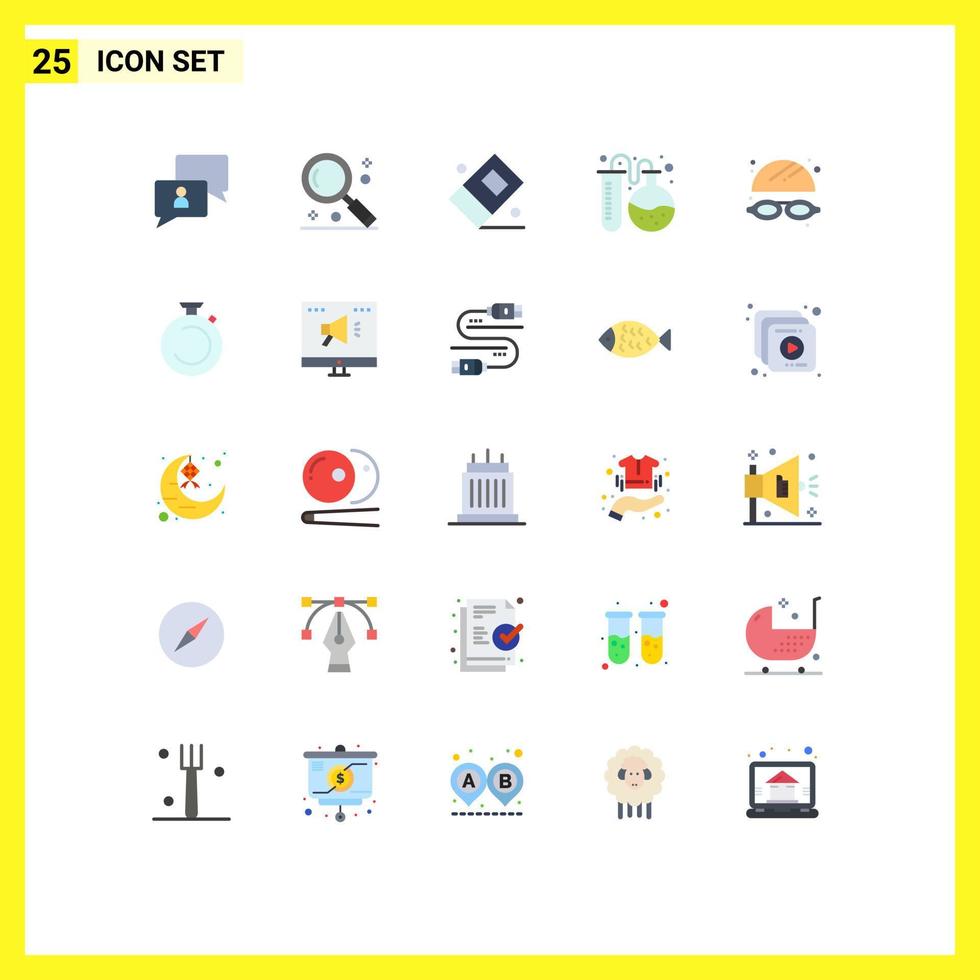 25 Universal Flat Colors Set for Web and Mobile Applications water education ui back to school lab Editable Vector Design Elements