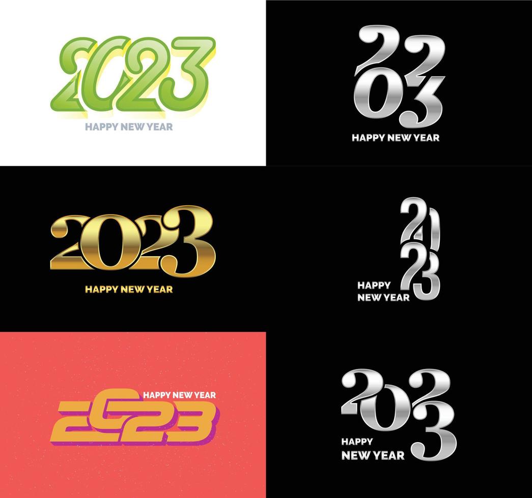 Big Set of 2023 Happy New Year logo text design 2023 number design template vector