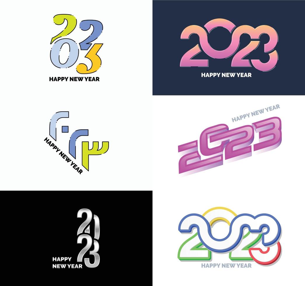 Big Set of 2023 Happy New Year logo text design 2023 number design template vector