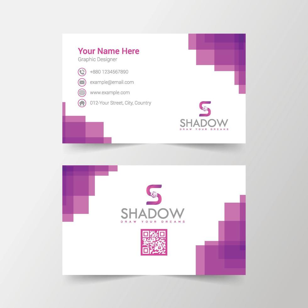Light purple unique corporate business card template vector