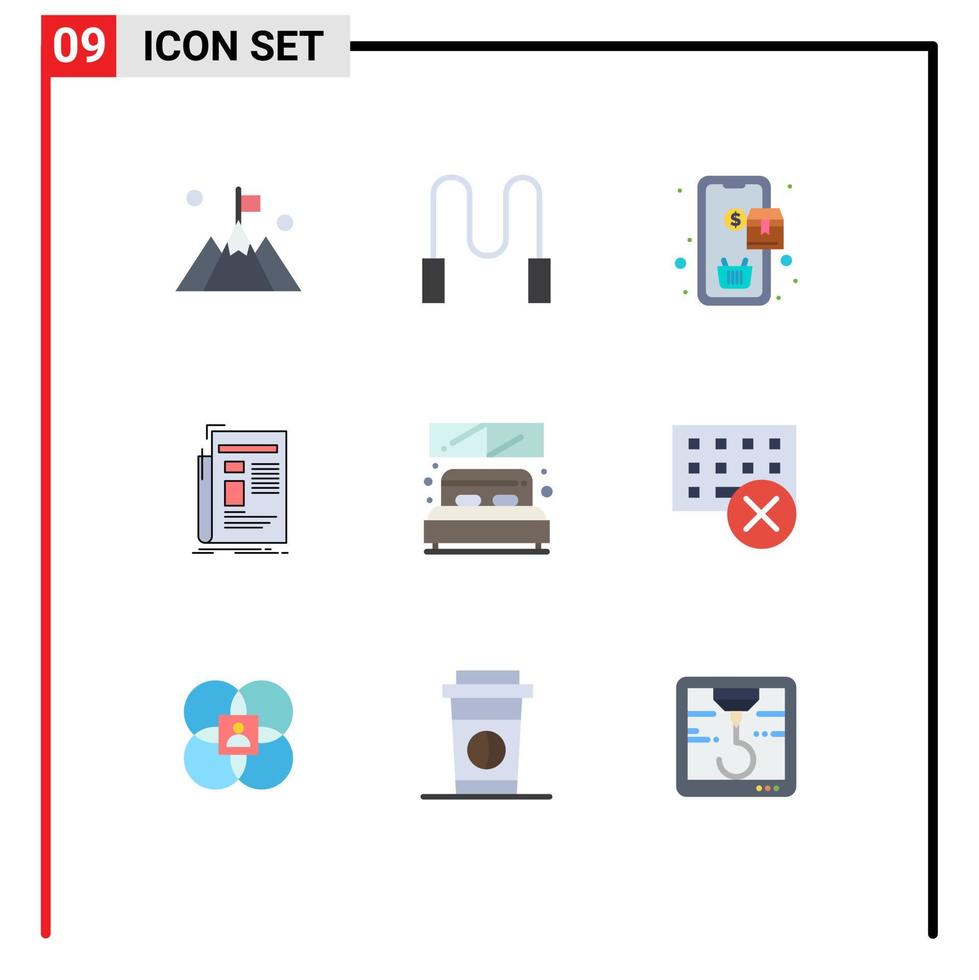 9 Creative Icons Modern Signs and Symbols of hotel newspaper order newsletter media Editable Vector Design Elements