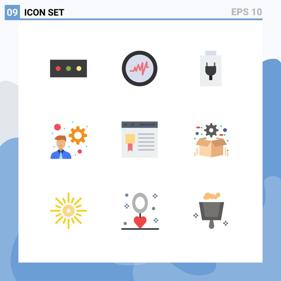 9 iconos creativos signos y símbolos modernos de desarrollo de caja de optimización desarrollo de sitios web elementos de diseño vectorial editables vector