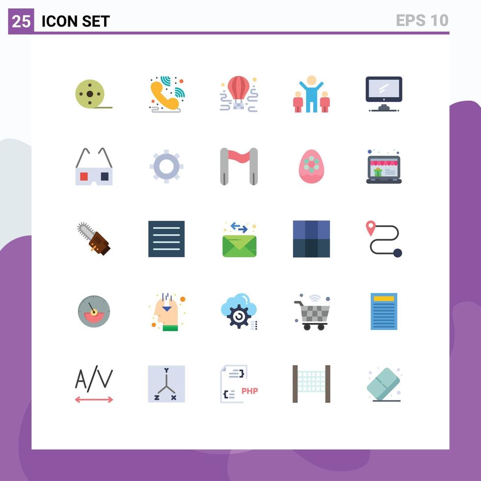 Group of 25 Modern Flat Colors Set for device computer airdrop people company Editable Vector Design Elements