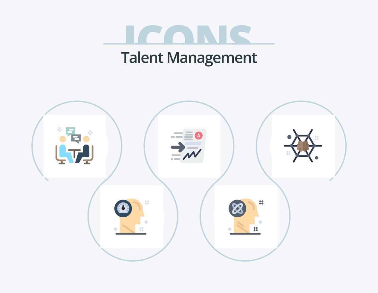 Talent Management Flat Icon Pack 5 Icon Design. report. file. solution. dissucation. chat vector