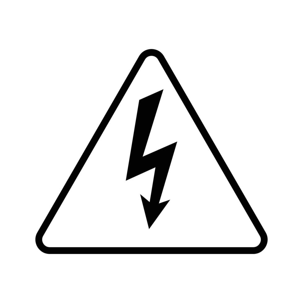 Warning sign High voltage. Electrical hazard sign threat alert. Isolated on white background vector