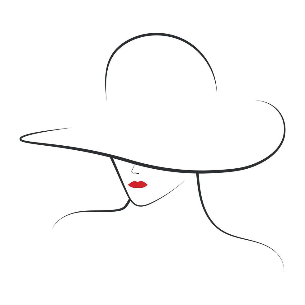 Women's faces in one line art style vector