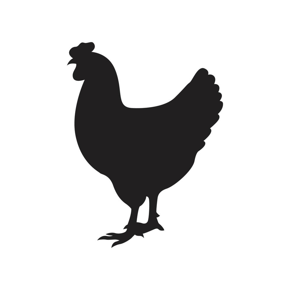 silueta de pollo ilustración vectorial vector