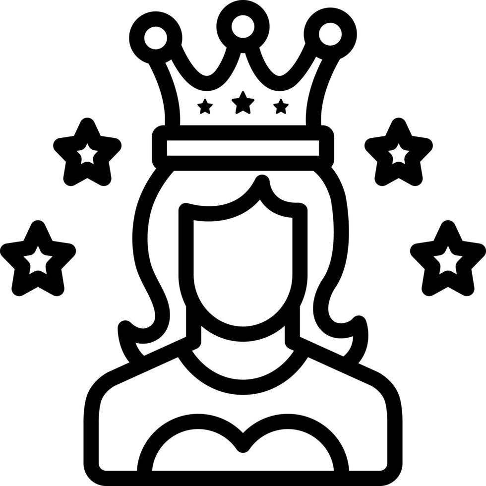 line icon for princess vector