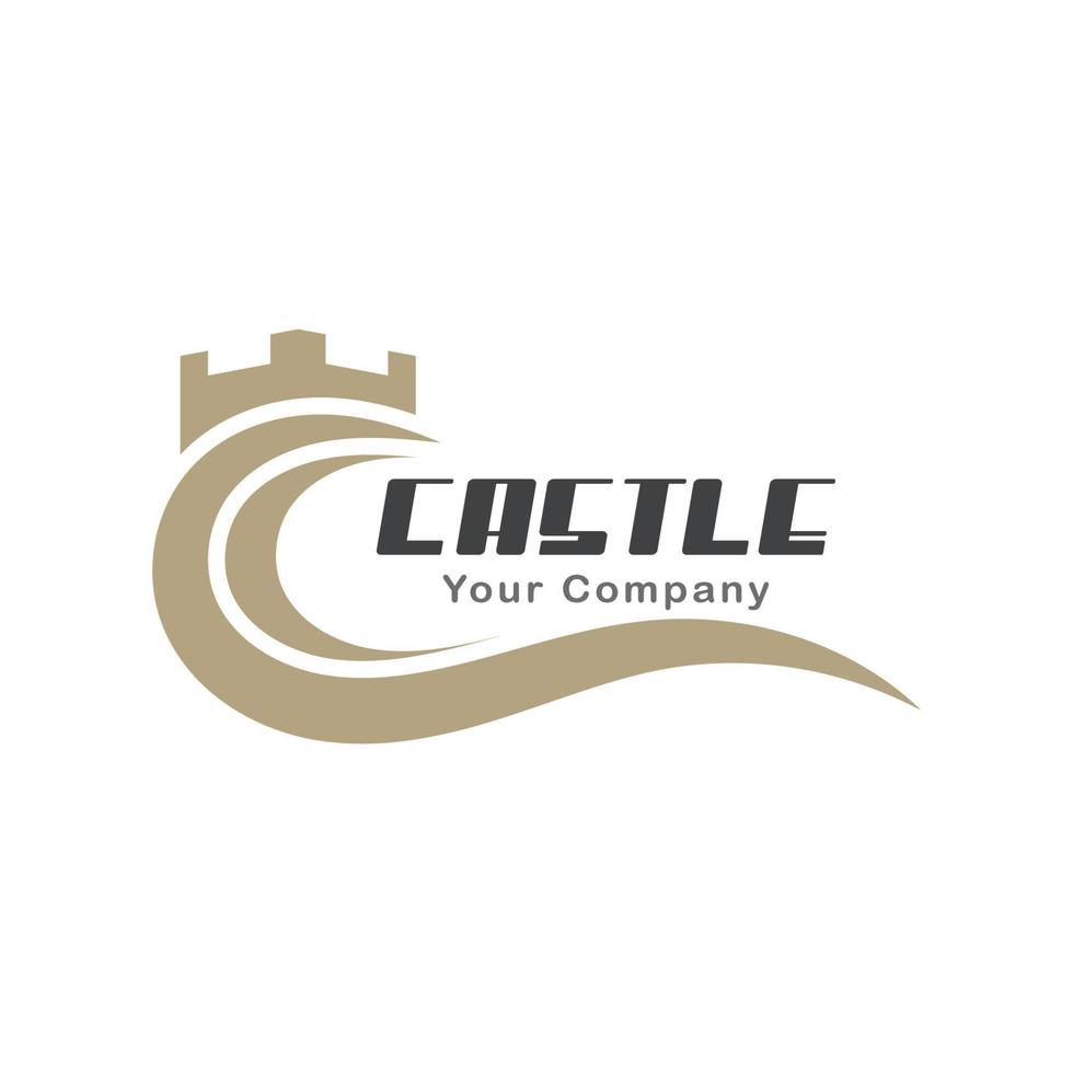 plantilla de vector de logotipo de ilustración de castillo