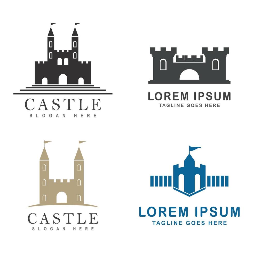 diseño de icono de símbolo de vector de plantilla de logotipo de castillo