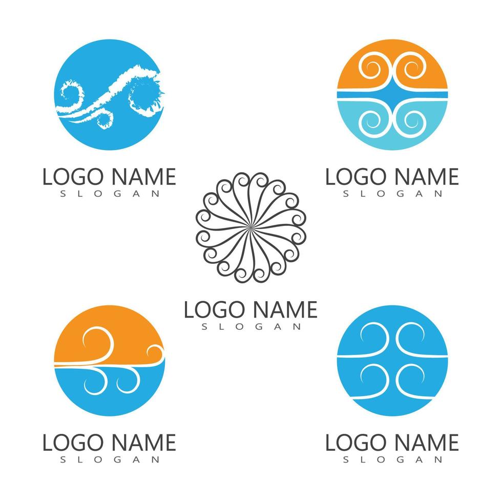 Wind icon isolated logo vector template design