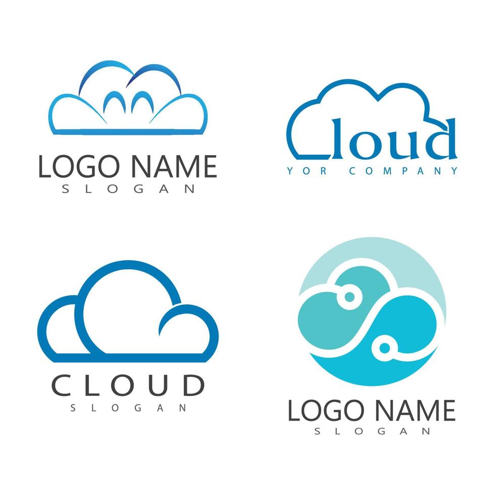 Cloud illustration logo vector flat design