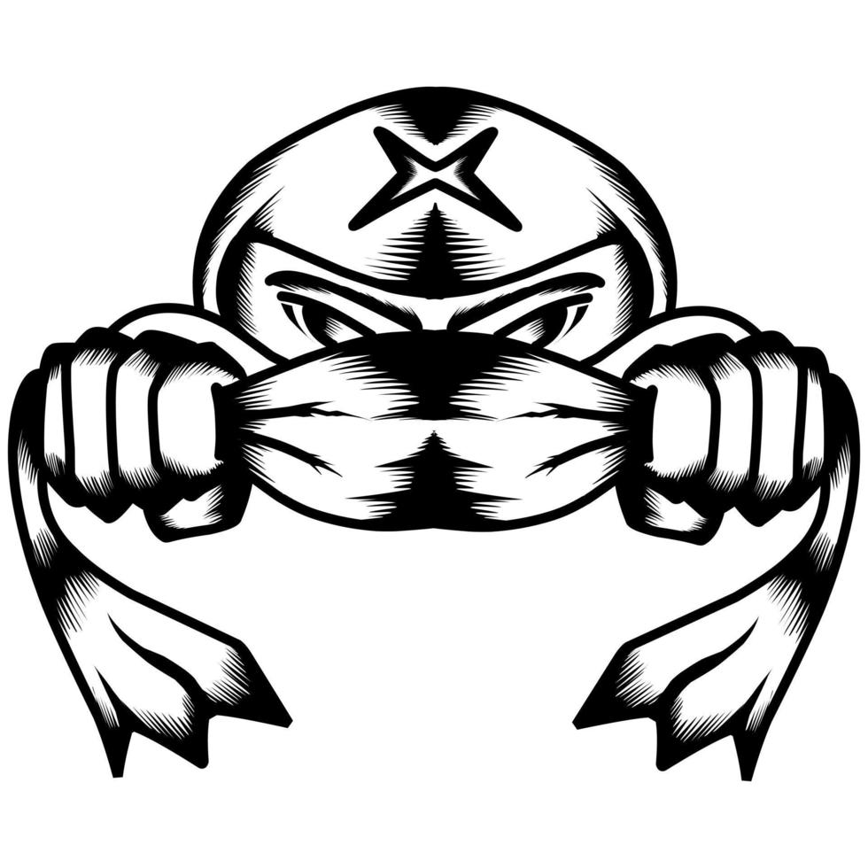 Ninja illustration vector graphics. Ninja minimalist style isolated on transparent background. Illustration Suitable for banners, flyers, stickers, Cards, etc