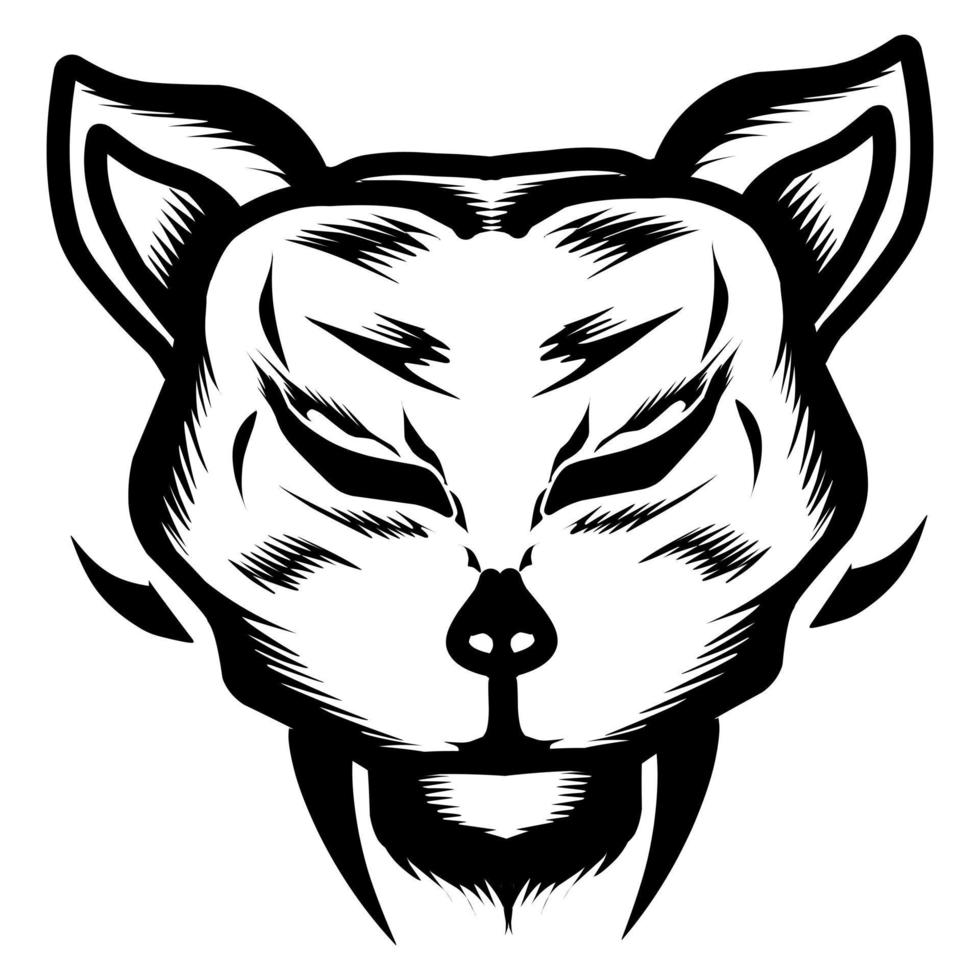 lobo con colmillos es adecuado para logotipos, íconos, pegatinas y más vector